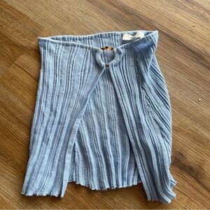 L*Space Light Blue Asymmetrical Cover Up Beach Top Size M